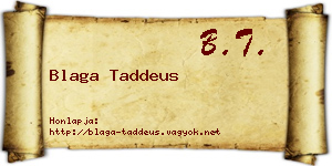 Blaga Taddeus névjegykártya